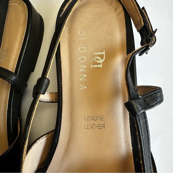 Di Donna Italy Black Leather Pointed-Toe Flats Slingback Minimalist Neutral 40 - Picture 9 of 9
